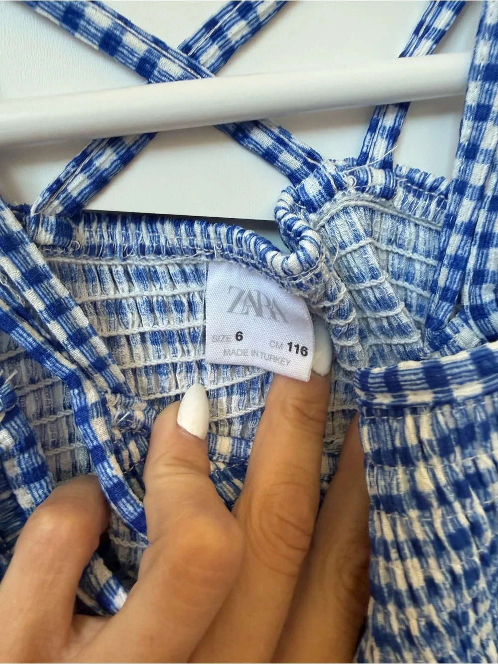 Zara Blue Gingham Strappy Kids Dress